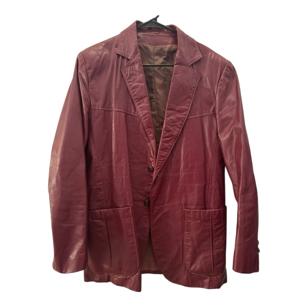 Y2K Classis Men Leather leisure jacket by The Leather Shop Rare Find size 38
